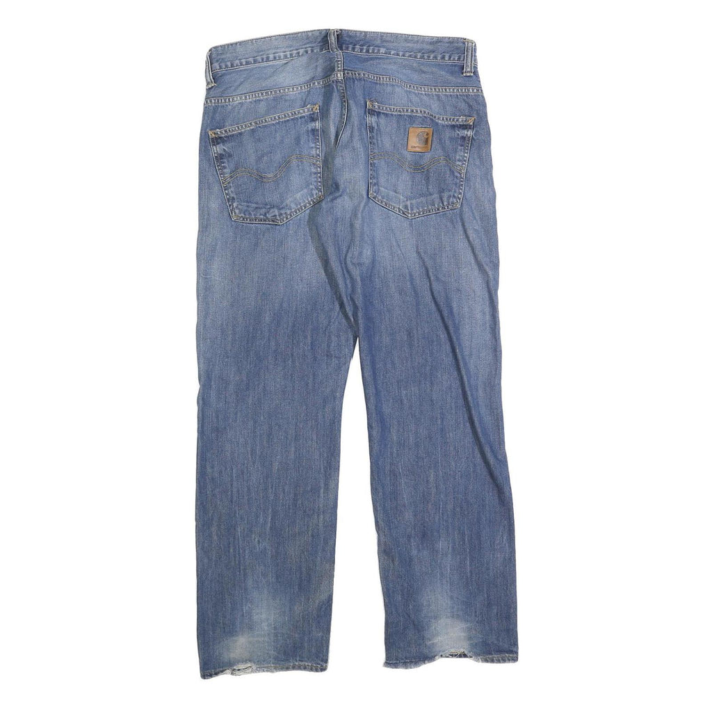 CARHARTT Mens Jeans Blue Regular Straight Denim Medium W34 L32 Workwear Casual