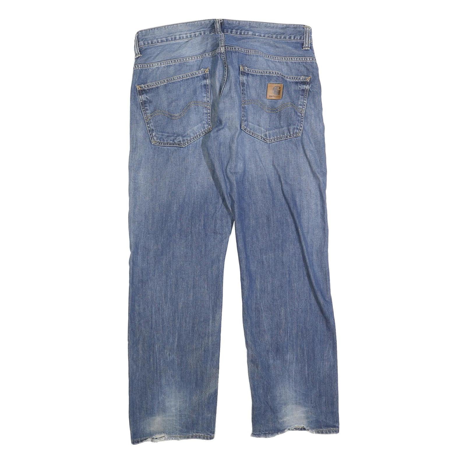 CARHARTT Mens Jeans Blue Regular Straight Denim Medium W34 L32 Workwear Casual