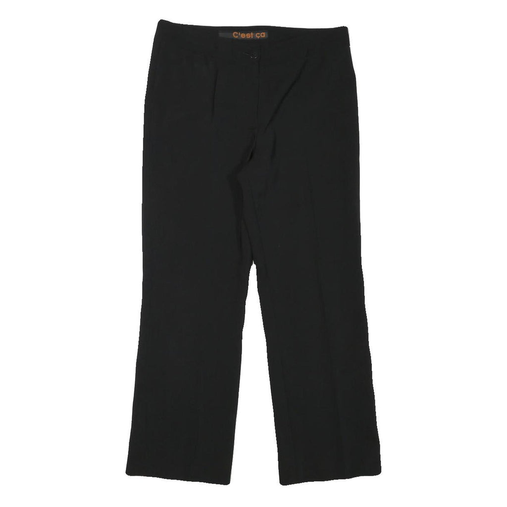 CEST CA Womens Black Regular Fit Straight Leg Trousers W29 L25 Polyester Blend