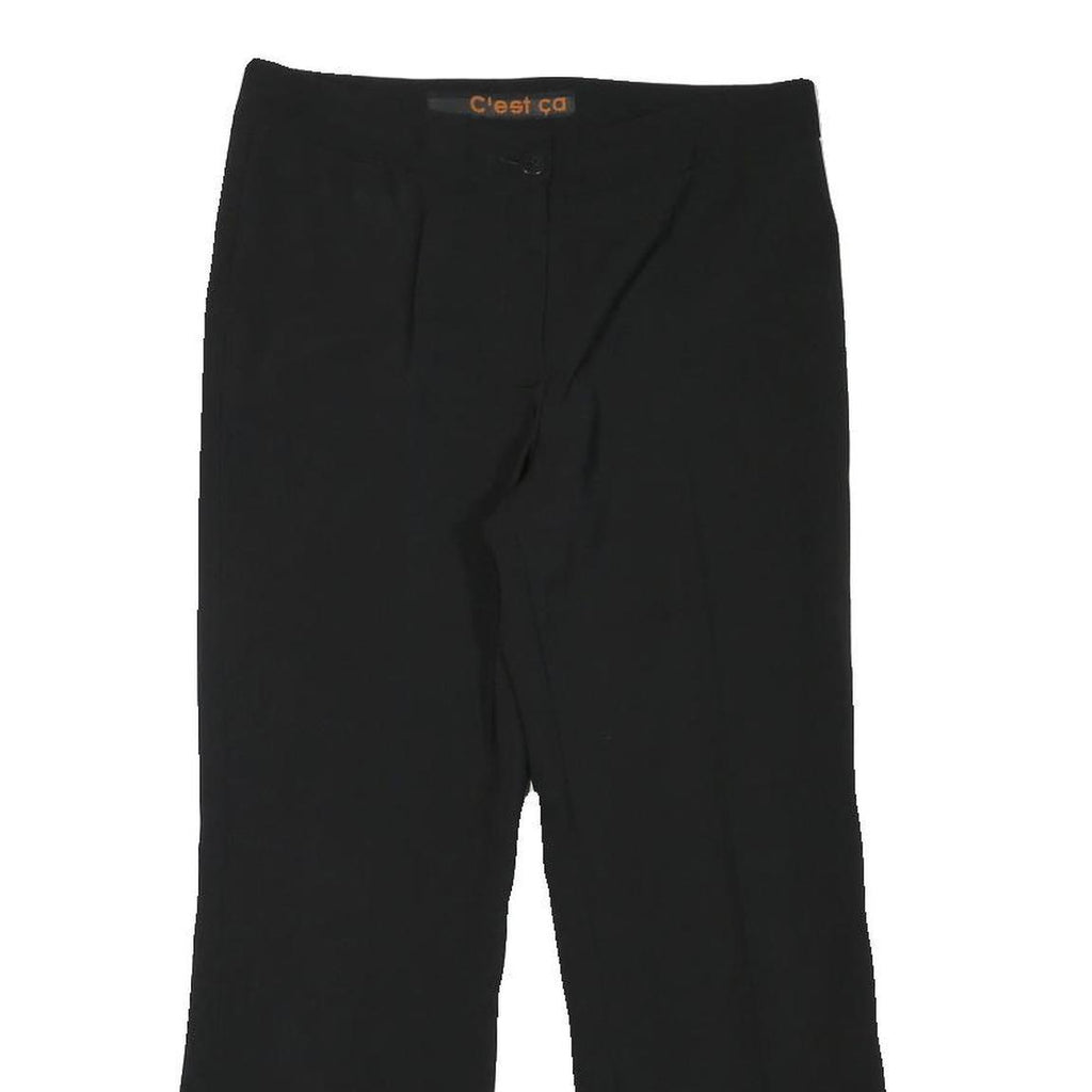 CEST CA Womens Black Regular Fit Straight Leg Trousers W29 L25 Polyester Blend