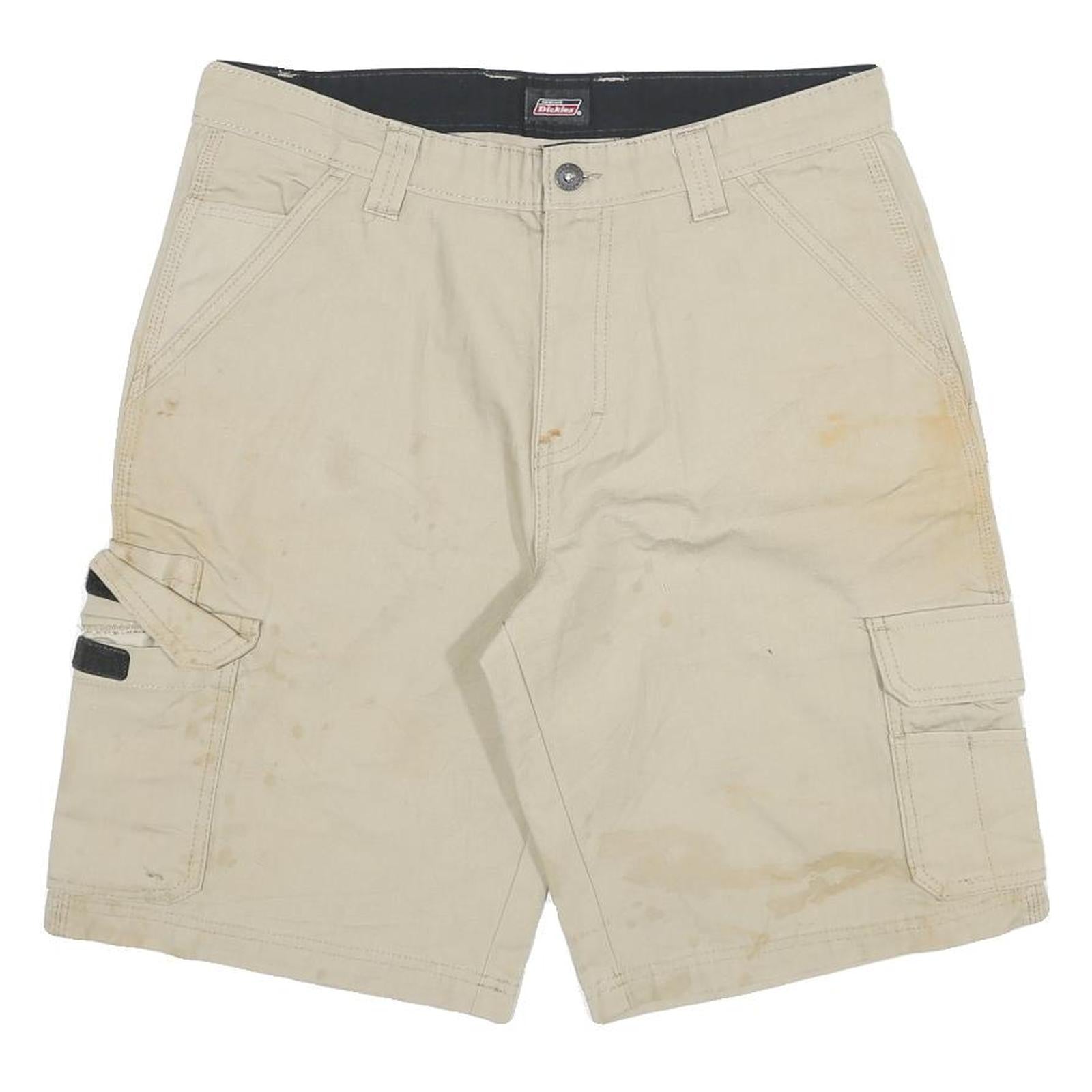 DICKIES Mens Shorts Beige Cotton Blend Cargo XL W32 Work Utility Casual