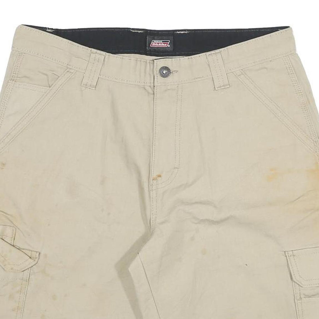 DICKIES Mens Shorts Beige Cotton Blend Cargo XL W32 Work Utility Casual