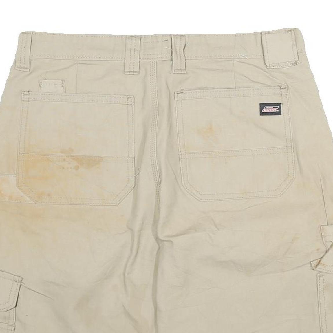 DICKIES Mens Shorts Beige Cotton Blend Cargo XL W32 Work Utility Casual