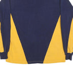 MC CARTHY Mens Navy & Yellow Long Sleeve Rugby Style Polo Shirt M Cotton Blend