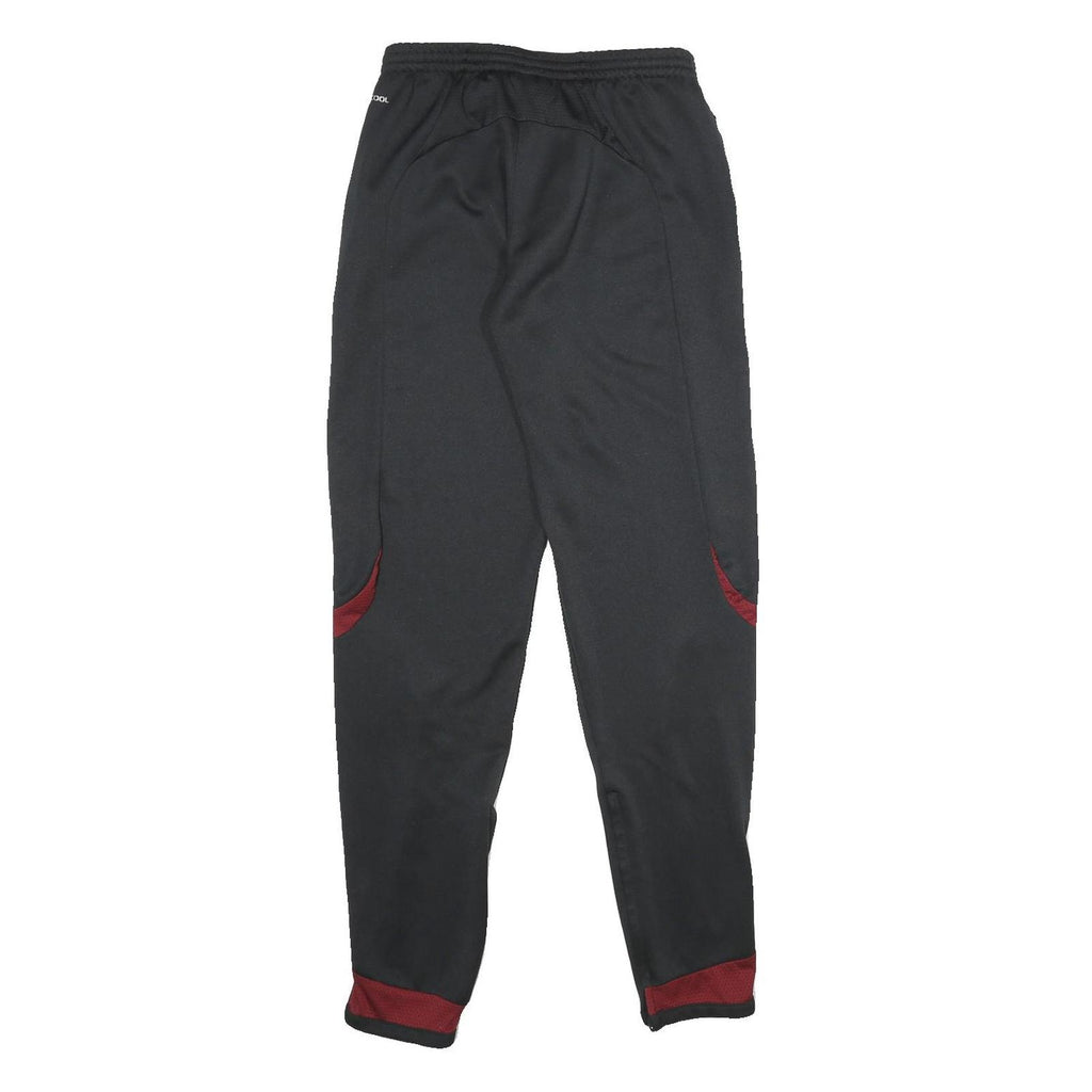 ADIDAS Mens Joggers Black & Maroon Slim Tapered S W26 L32 Sportswear
