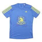 ADIDAS Mens Blue & Yellow B.A.A. 5K Graphic T-Shirt XS Short Sleeve Crew Neck