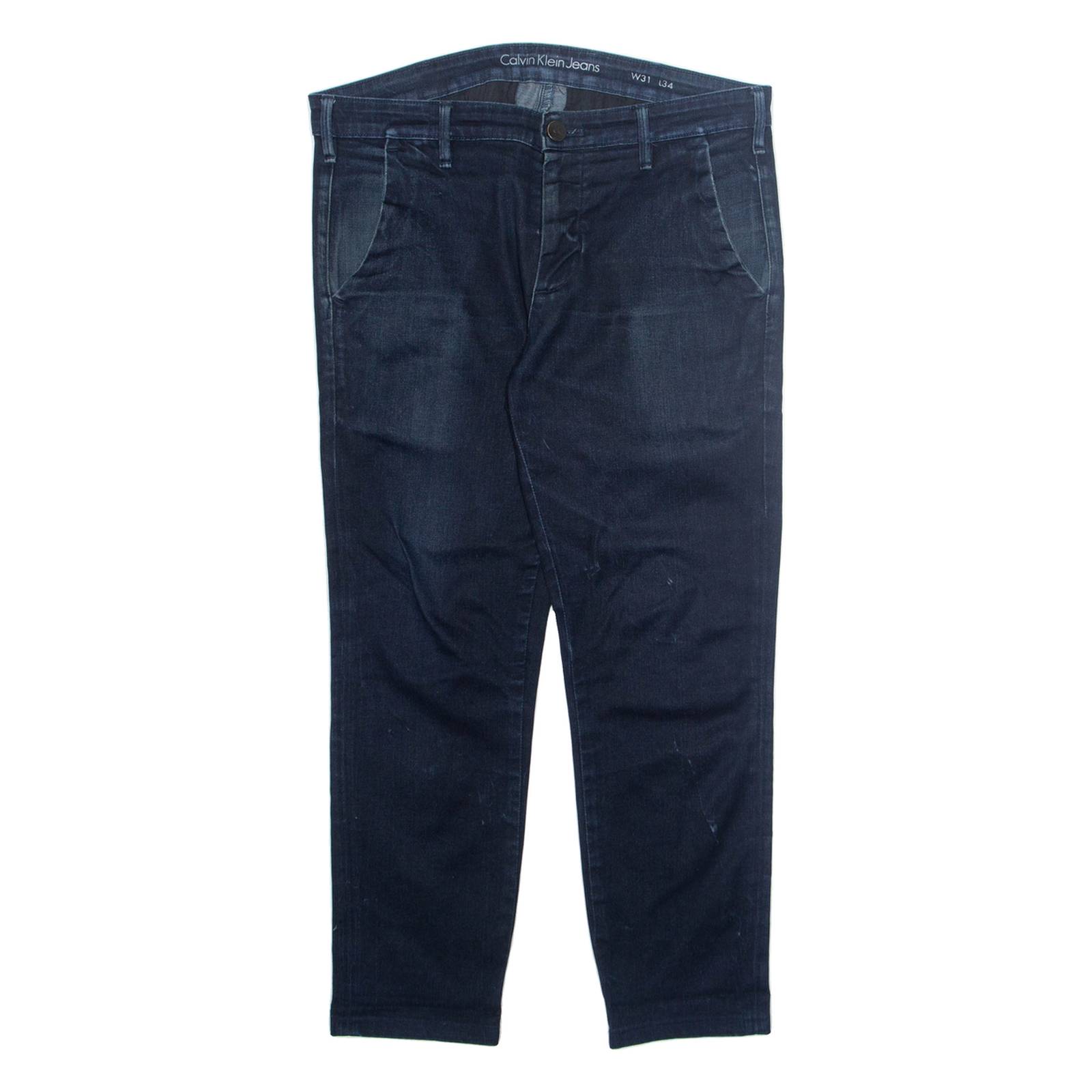 CALVIN KLEIN JEANS Chino Mens Trousers Blue Regular Tapered W31 L26