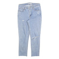 LEVI'S 721 Womens Slim Light Blue Denim Stone Wash W28 L25 Distressed Jeans