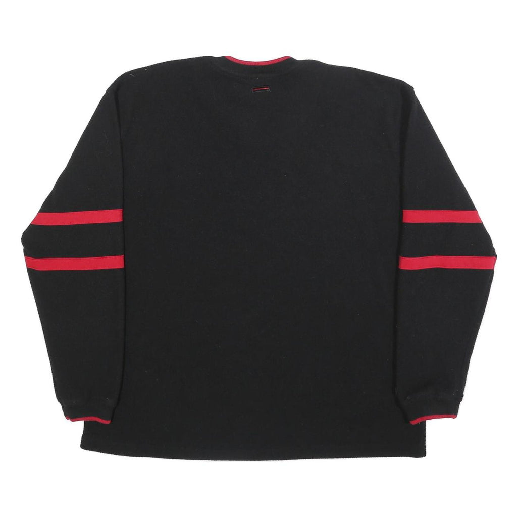 FUBU Womens Black & Red Sports Collection Patterned V-Neck Jumper XL Polyester