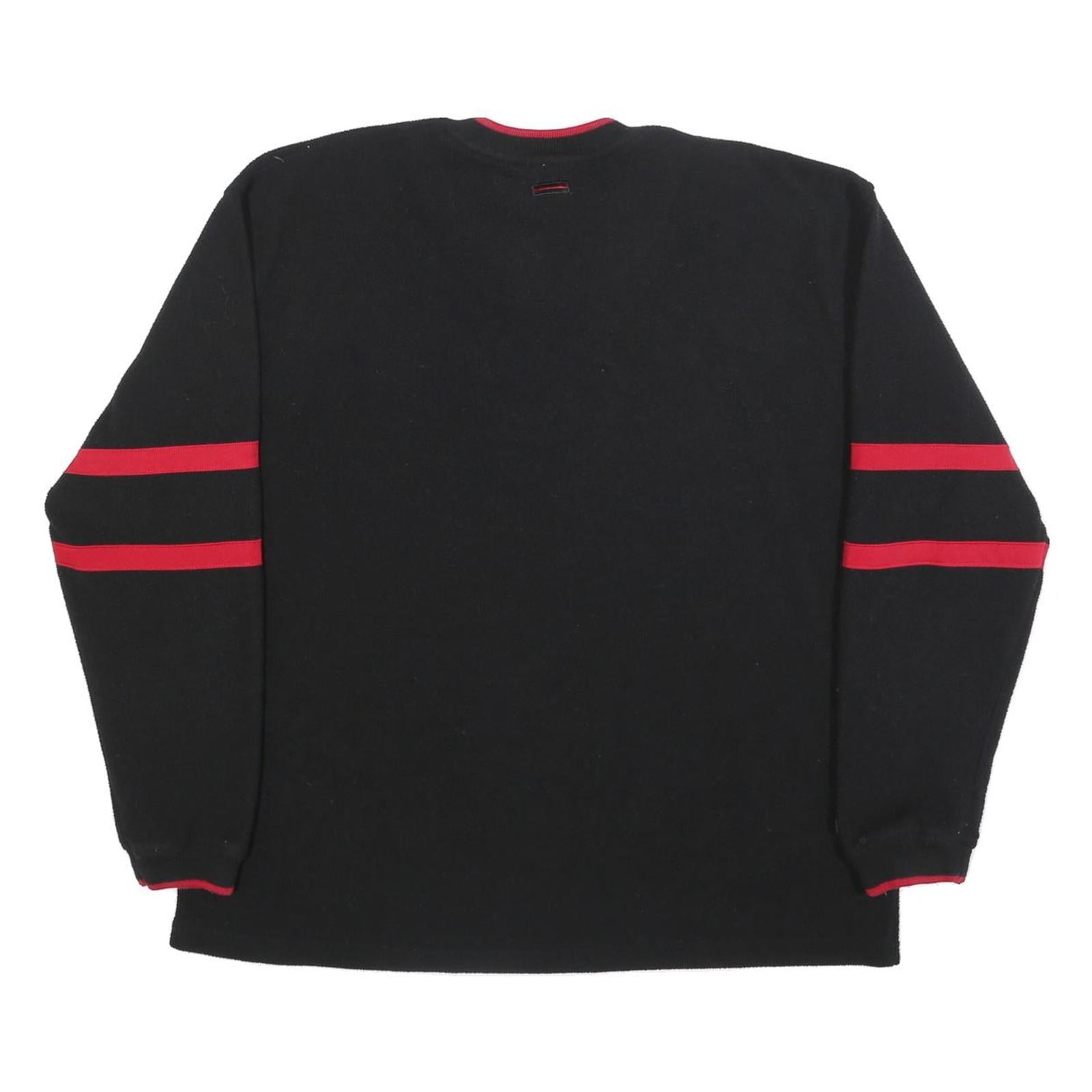 FUBU Womens Black & Red Sports Collection Patterned V-Neck Jumper XL Polyester