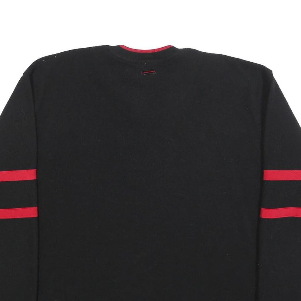 FUBU Womens Black & Red Sports Collection Patterned V-Neck Jumper XL Polyester