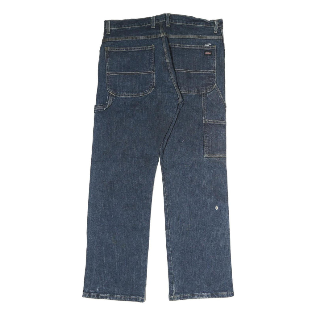 DICKIES Mens Jeans Blue Regular Straight Denim Medium W34 L30 Workwear