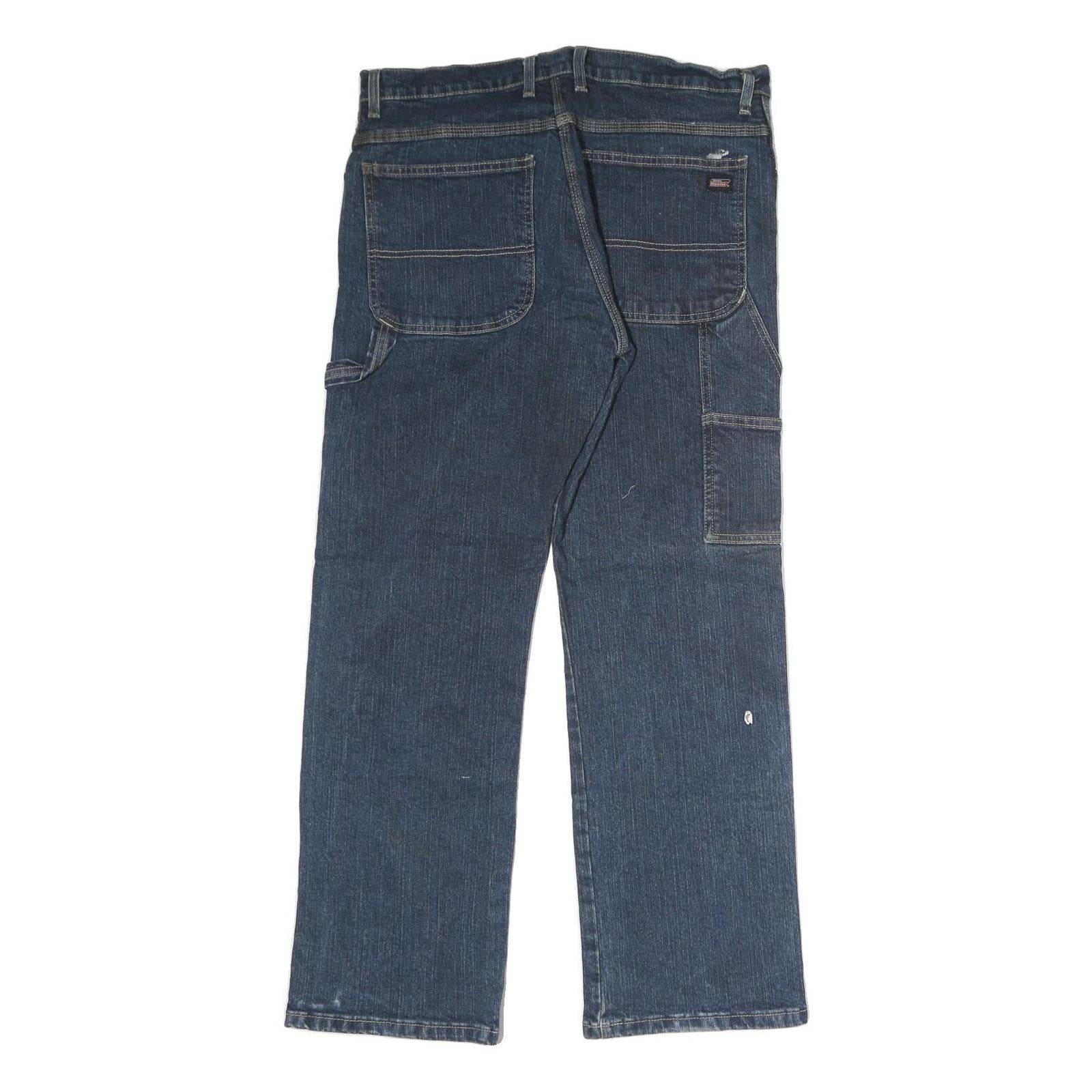 DICKIES Mens Jeans Blue Regular Straight Denim Medium W34 L30 Workwear