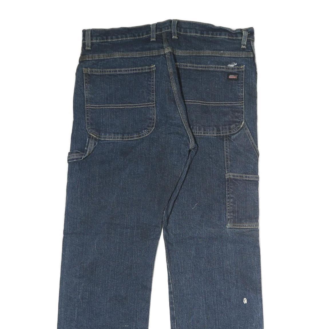 DICKIES Mens Jeans Blue Regular Straight Denim Medium W34 L30 Workwear