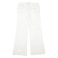 BANANA REPUBLIC Womens White Regular Bootcut Trousers W30 L31 Cotton Blend Zip