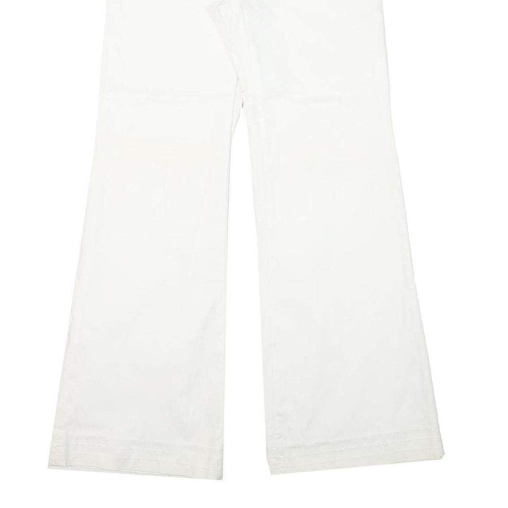 BANANA REPUBLIC Womens White Regular Bootcut Trousers W30 L31 Cotton Blend Zip