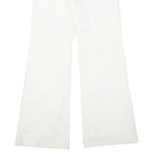 BANANA REPUBLIC Womens White Regular Bootcut Trousers W30 L31 Cotton Blend Zip