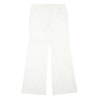 BANANA REPUBLIC Womens White Regular Bootcut Trousers W30 L31 Cotton Blend Zip