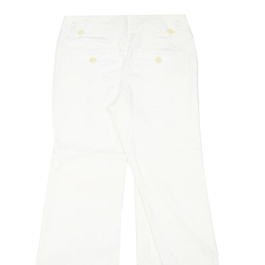 BANANA REPUBLIC Womens White Regular Bootcut Trousers W30 L31 Cotton Blend Zip