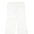 BANANA REPUBLIC Womens White Regular Bootcut Trousers W30 L31 Cotton Blend Zip
