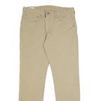 LEVI'S Mens Slim Beige Cotton Blend Slim Fit Zip Trousers W34 L31 Casual Wear