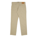 LEVI'S Mens Slim Beige Cotton Blend Slim Fit Zip Trousers W34 L31 Casual Wear