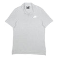 NIKE Mens Grey Plain Short Sleeve Cotton Polo Shirt M Classic Logo Casual
