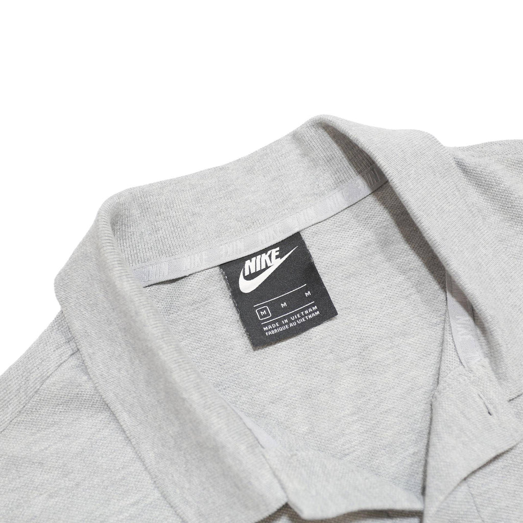 NIKE Mens Grey Plain Short Sleeve Cotton Polo Shirt M Classic Logo Casual