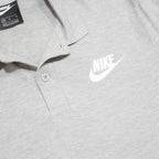 NIKE Mens Grey Plain Short Sleeve Cotton Polo Shirt M Classic Logo Casual