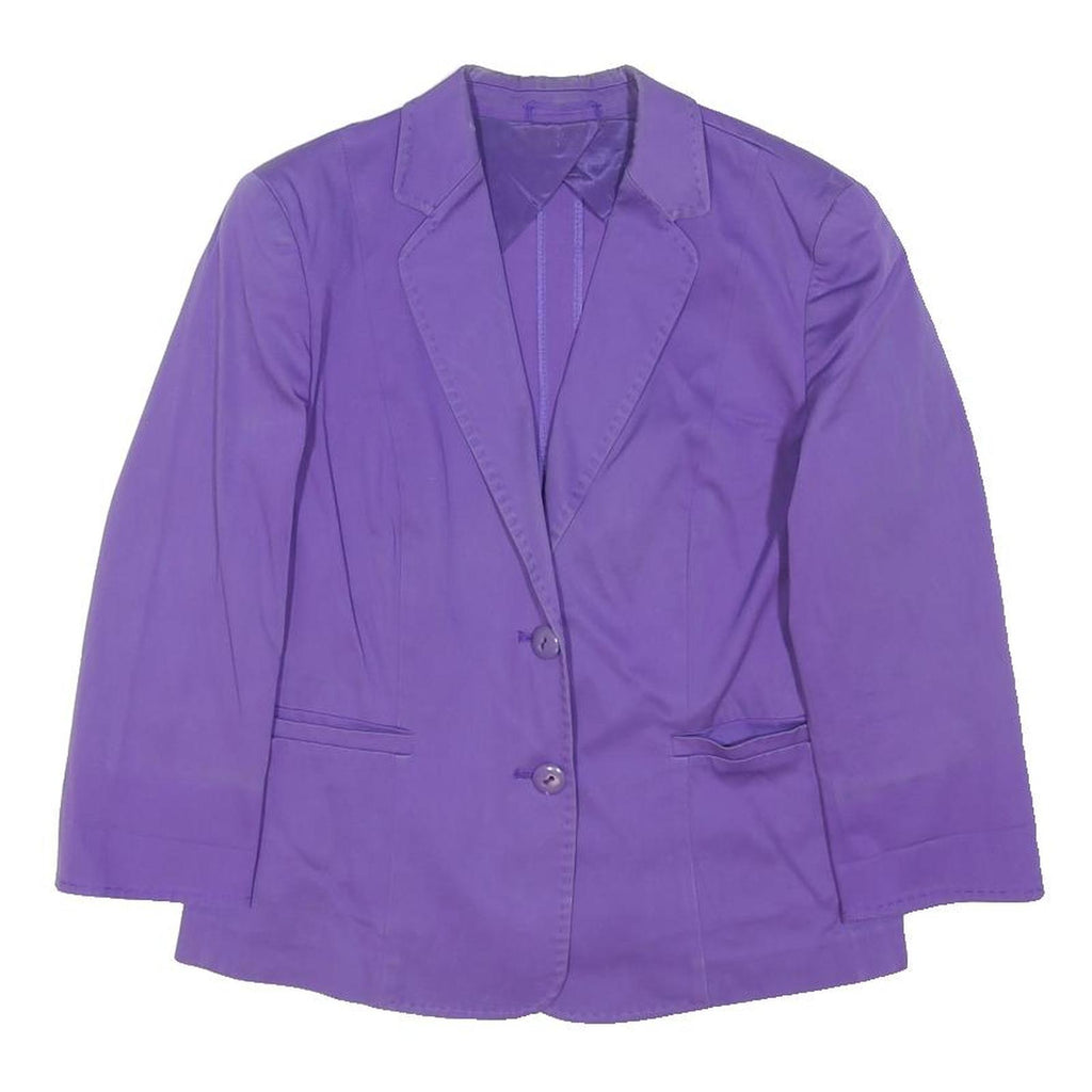 MAX MARA Womens Purple Button Cotton Blend Jacket UK 14 Classic Tailored Blazer