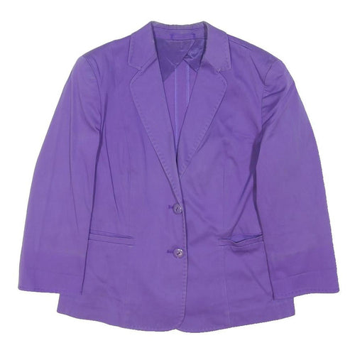 MAX MARA Womens Purple Button Cotton Blend Jacket UK 14 Classic Tailored Blazer