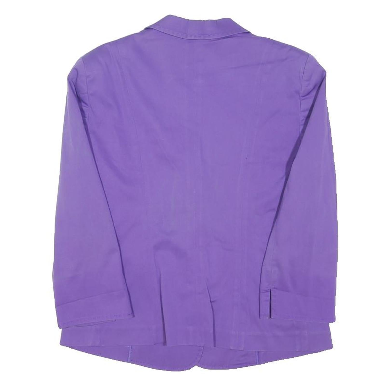 MAX MARA Womens Purple Button Cotton Blend Jacket UK 14 Classic Tailored Blazer