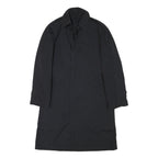 Mens Black Button Cotton Blend Regular Fit Long Sleeve Jacket S Plain Classic