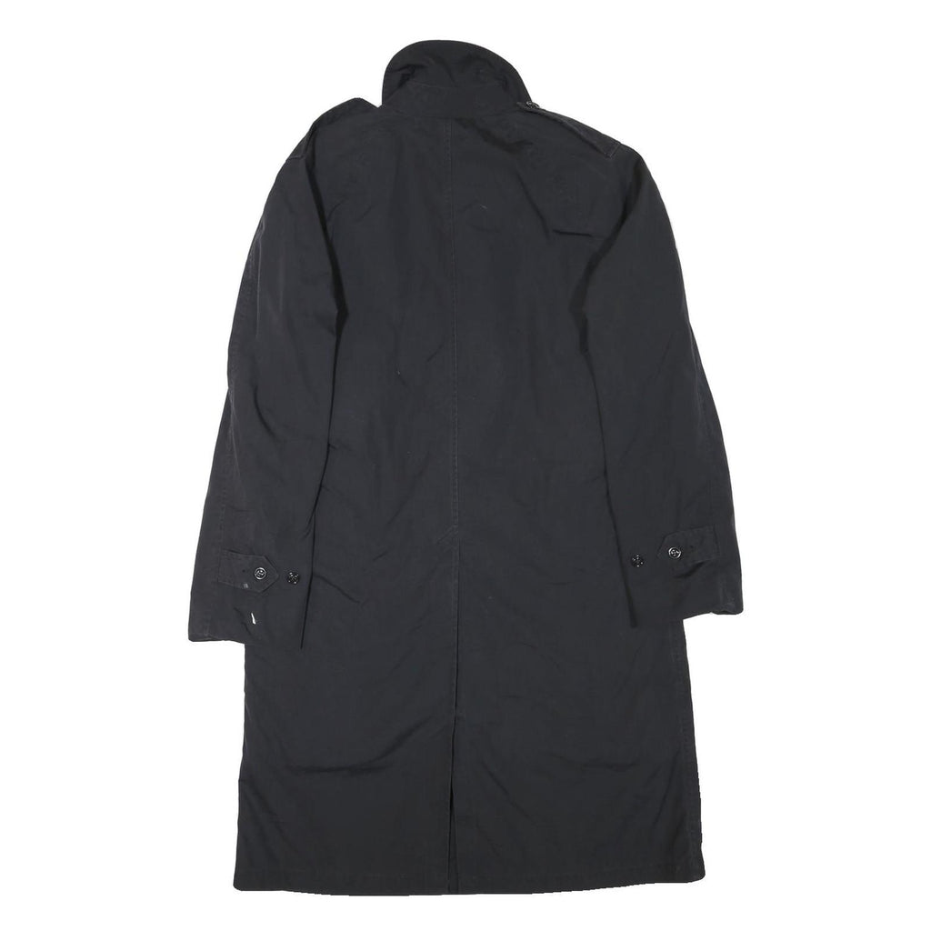 Mens Black Button Cotton Blend Regular Fit Long Sleeve Jacket S Plain Classic