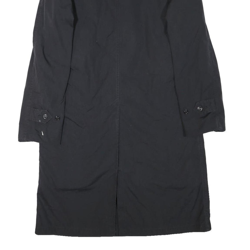 Mens Black Button Cotton Blend Regular Fit Long Sleeve Jacket S Plain Classic