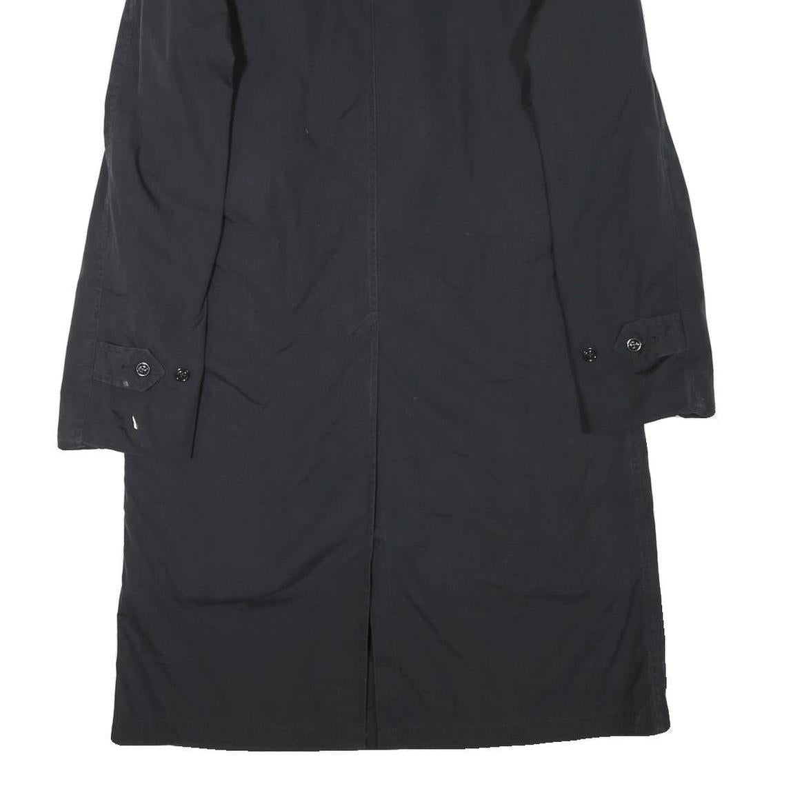 Mens Black Button Cotton Blend Regular Fit Long Sleeve Jacket S Plain Classic