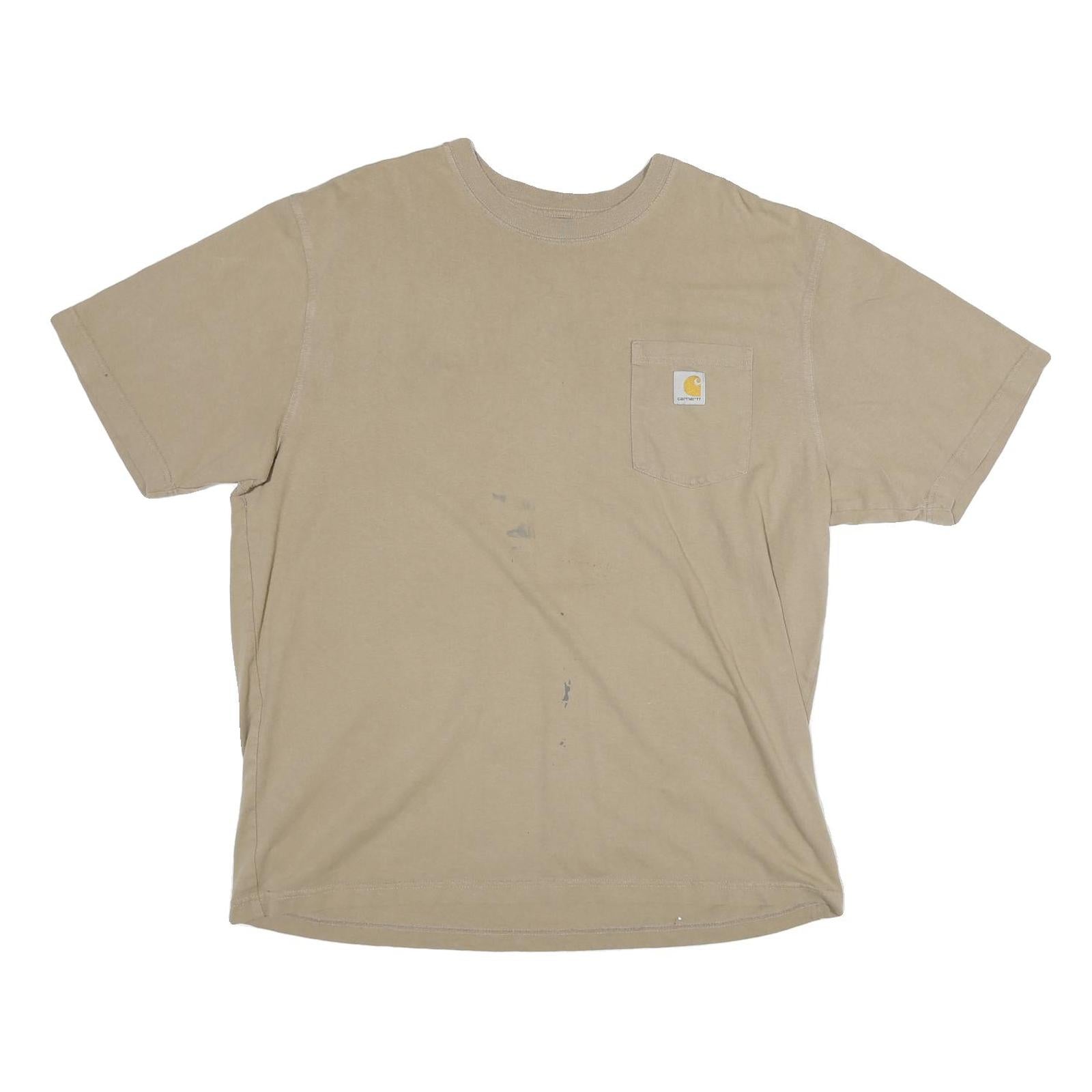 CARHARTT Mens Beige XL Pocket T-Shirt Short Sleeve Crew Neck Cotton Blend