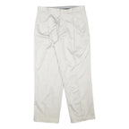 DOCKERS Mens White Relaxed Straight Trousers Cotton Blend W31 L28 Casual
