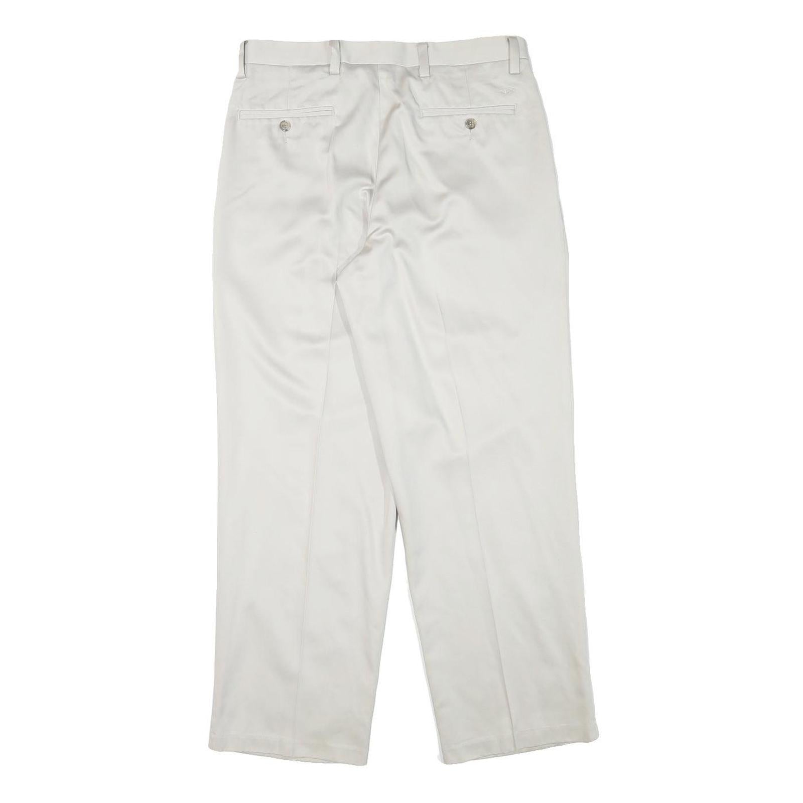 DOCKERS Mens White Relaxed Straight Trousers Cotton Blend W31 L28 Casual
