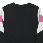FILA Womens Black & Pink Colourblock Crew Neck S Sweatshirt Cotton Blend