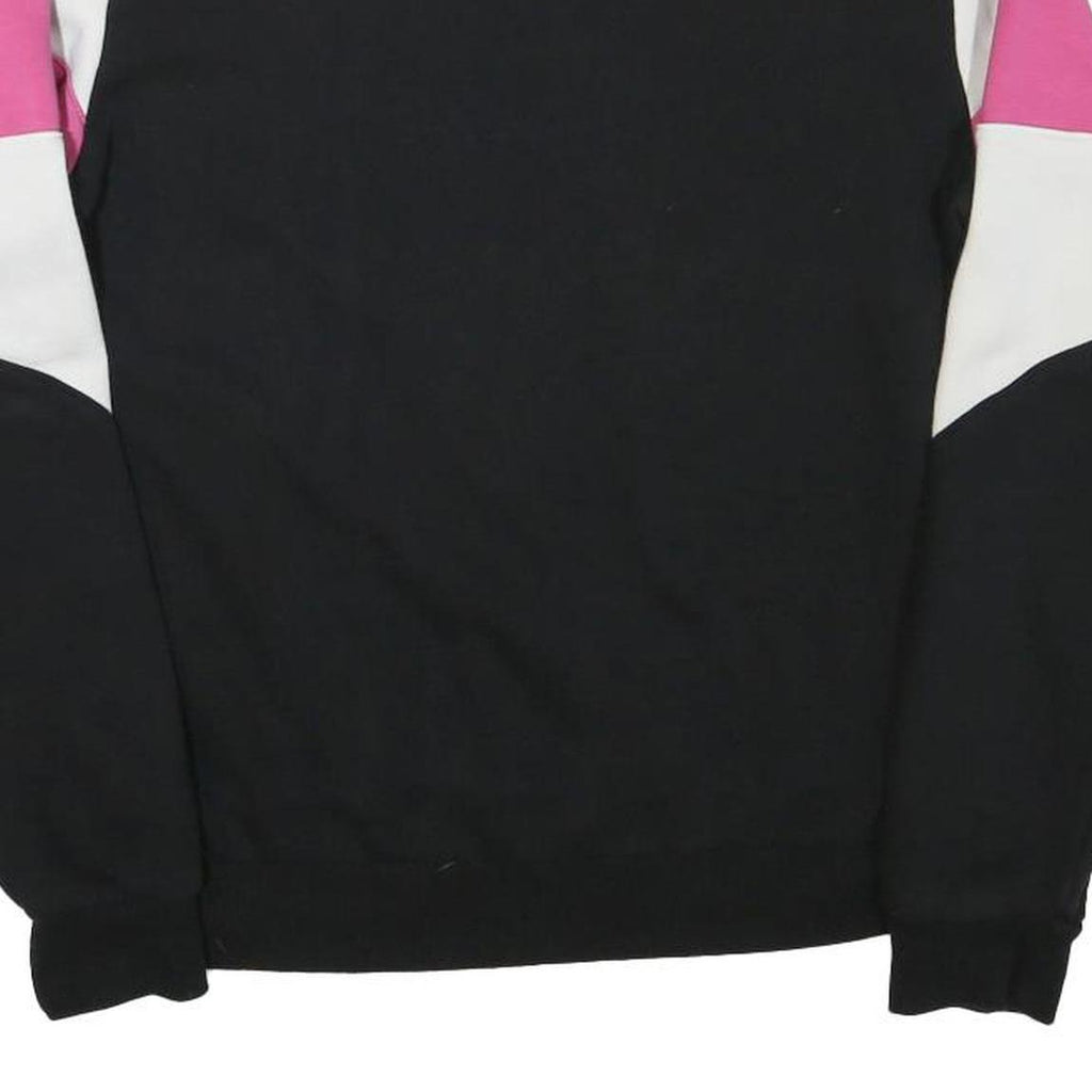 FILA Womens Black & Pink Colourblock Crew Neck S Sweatshirt Cotton Blend