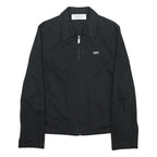 OFF-WHITE Mens Black Cotton Zip Jacket S Painted Arrows Logo Print
