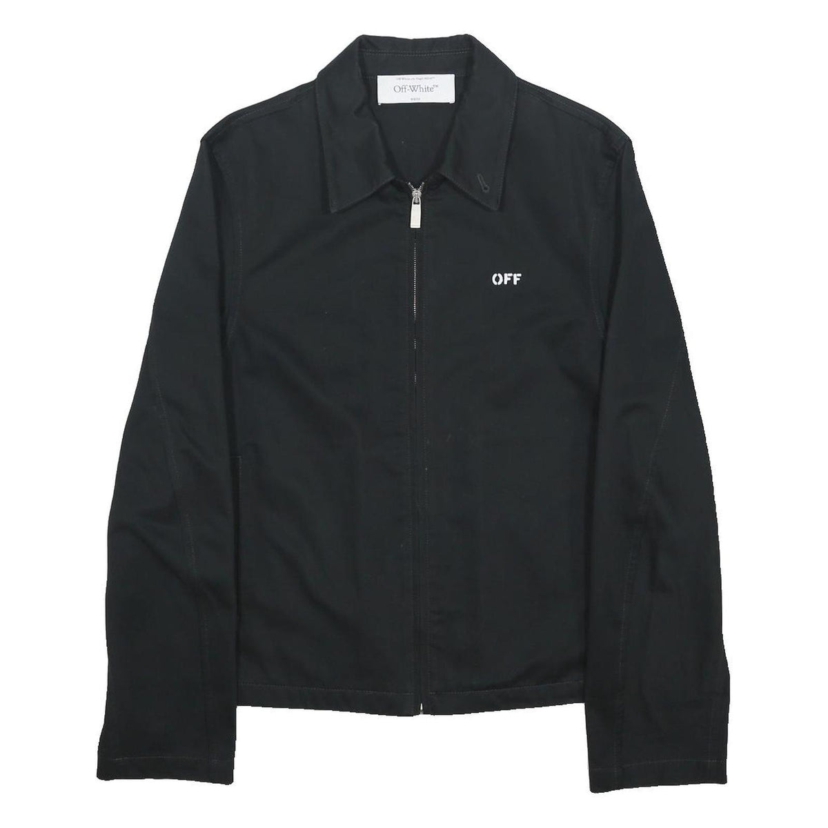 OFF-WHITE Mens Black Cotton Zip Jacket S Painted Arrows Logo Print