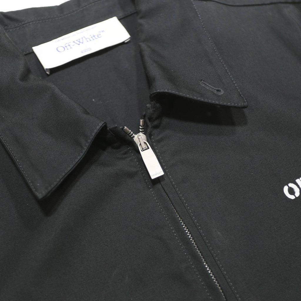 OFF-WHITE Mens Black Cotton Zip Jacket S Painted Arrows Logo Print