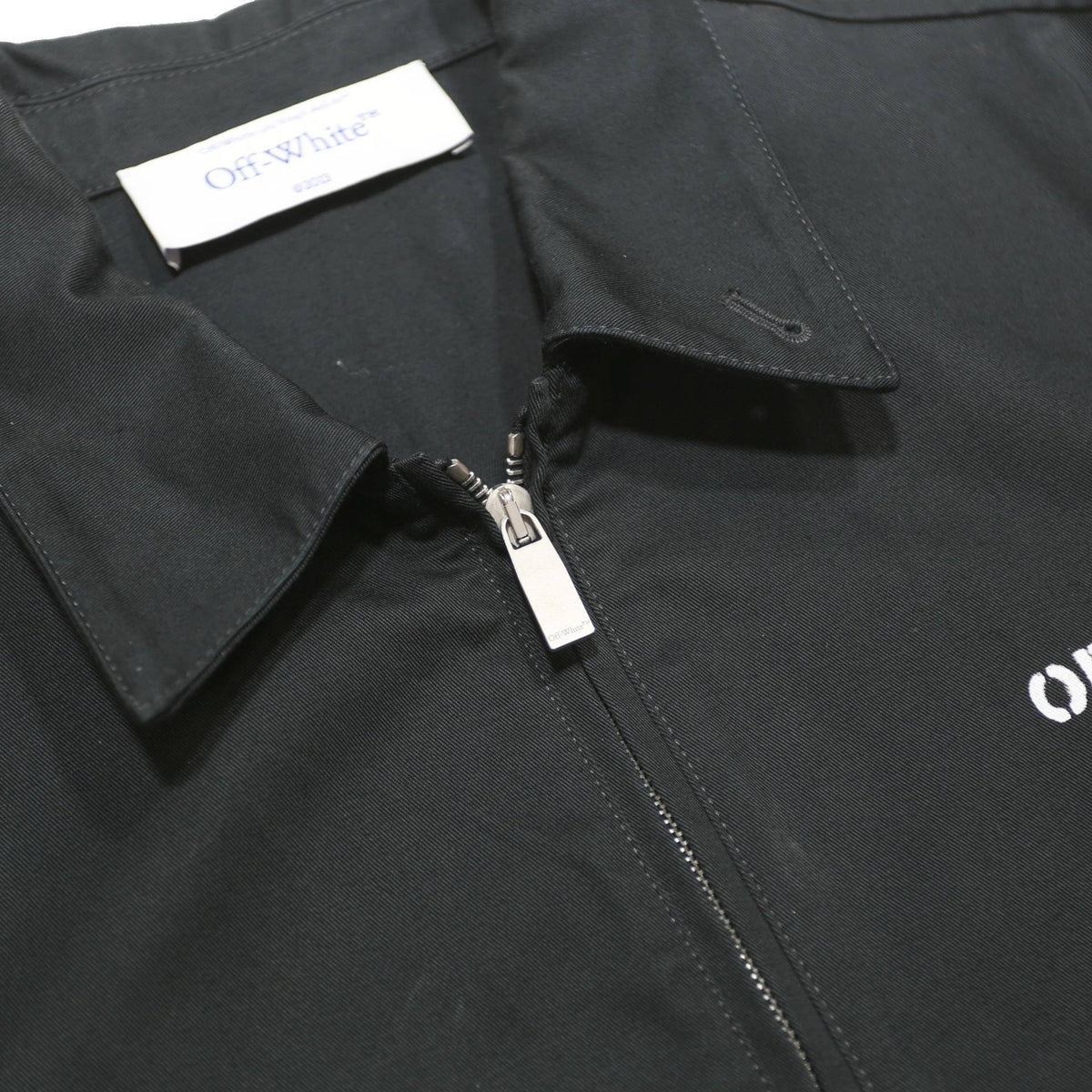 OFF-WHITE Mens Black Cotton Zip Jacket S Painted Arrows Logo Print