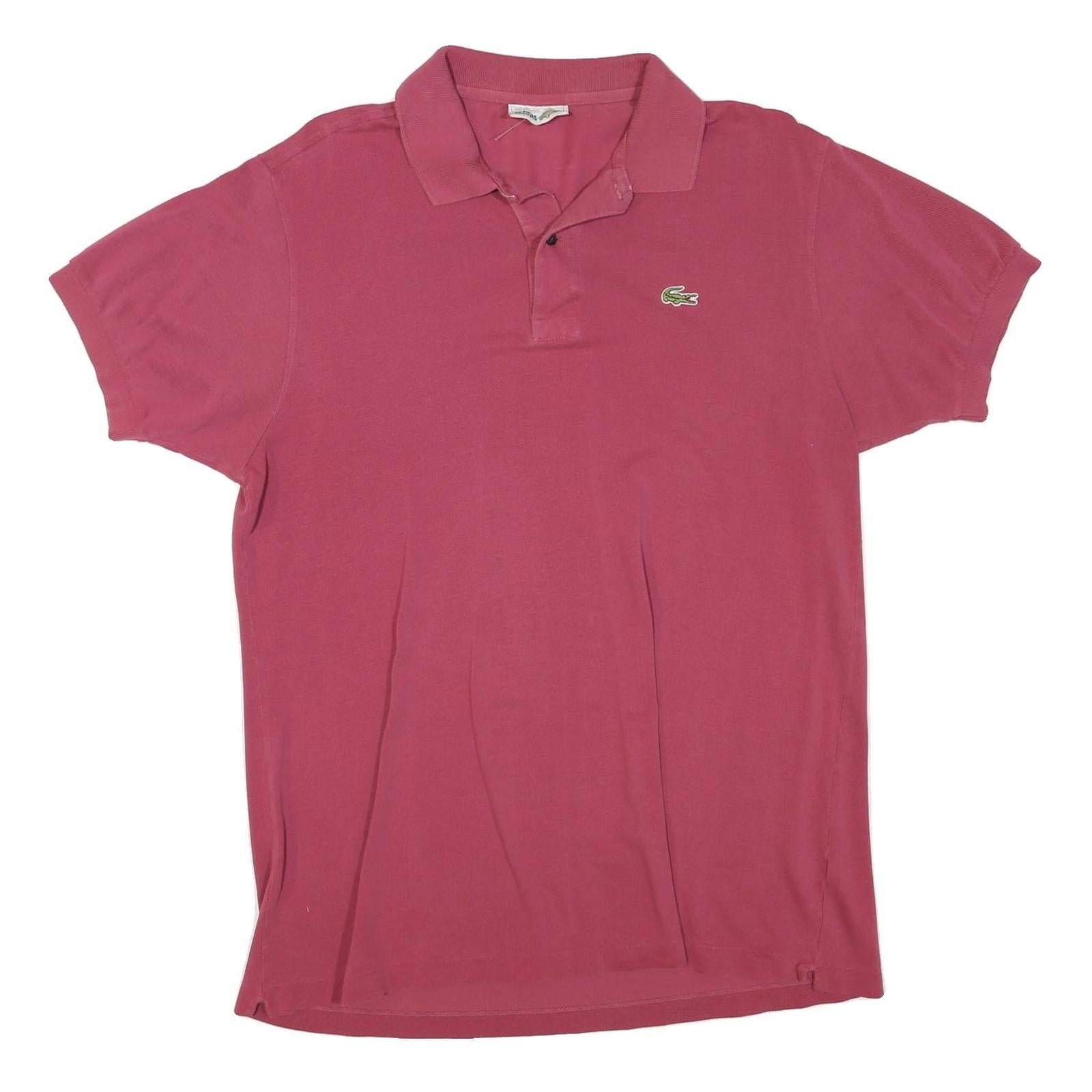LACOSTE Womens Red Short Sleeve Plain Polo Shirt L Cotton Blend Classic Fit