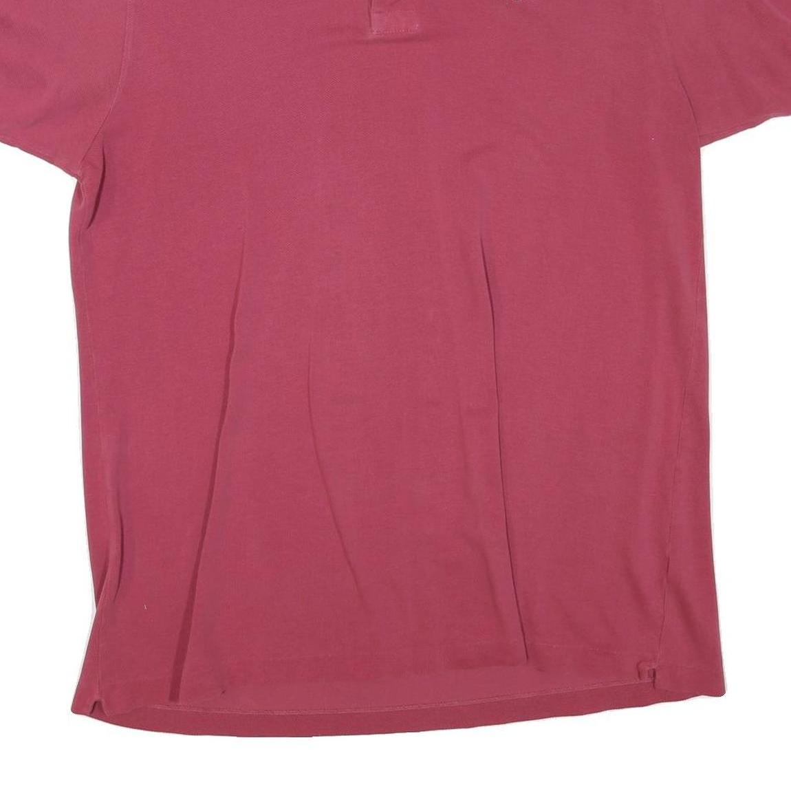 LACOSTE Womens Red Short Sleeve Plain Polo Shirt L Cotton Blend Classic Fit
