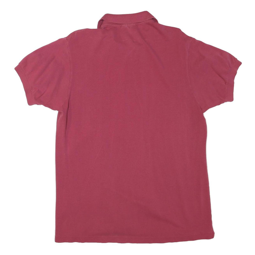LACOSTE Womens Red Short Sleeve Plain Polo Shirt L Cotton Blend Classic Fit