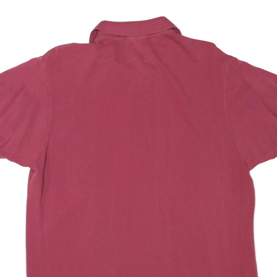 LACOSTE Womens Red Short Sleeve Plain Polo Shirt L Cotton Blend Classic Fit