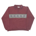 GRAND PALMER Mens Sweatshirt Maroon Button Neck M
